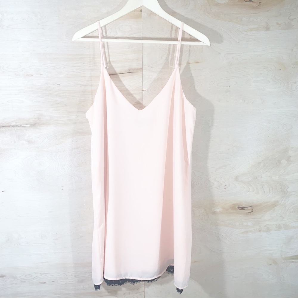 Lulu’s | Cami Dress w/ Black Lace Hem